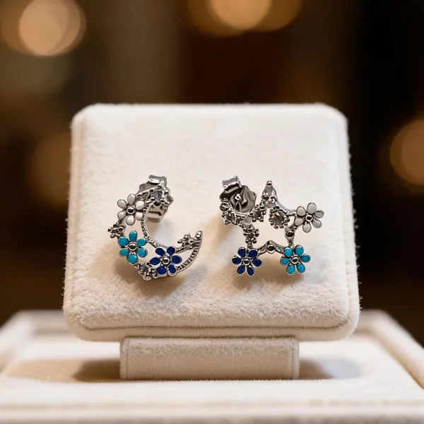 Mismatch_Moon_And_Star_Floral_Stud_Earrings