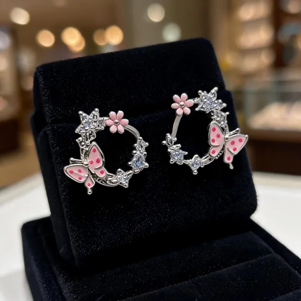 Pink_Butterfly_Floral_Hoop_Earrings