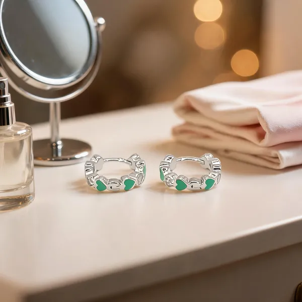 Enamel_Cz_Heart_Huggie_Earrings