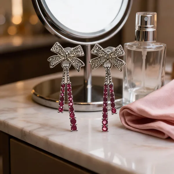 Ruby_Hued_Bow_Dangle_Earrings