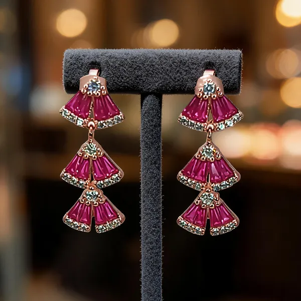 Art_Deco_Fuchsia_Fan_Drop_Earrings