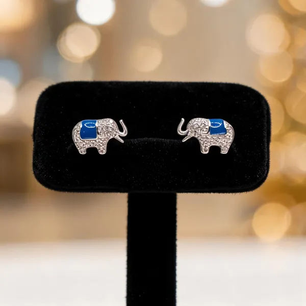 Pave_Elephant_Blue_Enamel_Studs