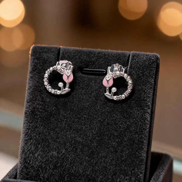Pink_Tulip_Pearl_Wreath_Studs