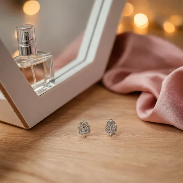 Pave_Leaf_Cubic_Zirconia_Studs