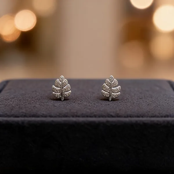 Pave_Leaf_Cubic_Zirconia_Studs