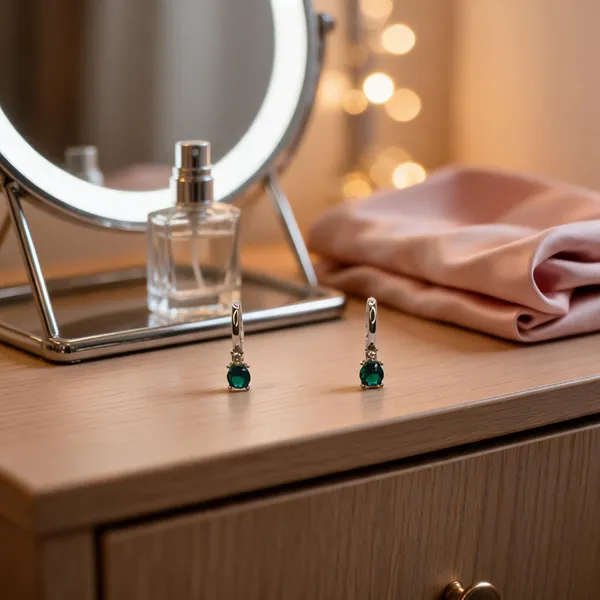 Elegant_Emerald_Green_Drop_Huggie_Earrings