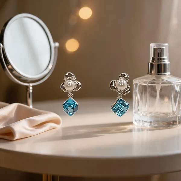 Floral_Pearl_Aquamarine_Hue_Drop_Earrings