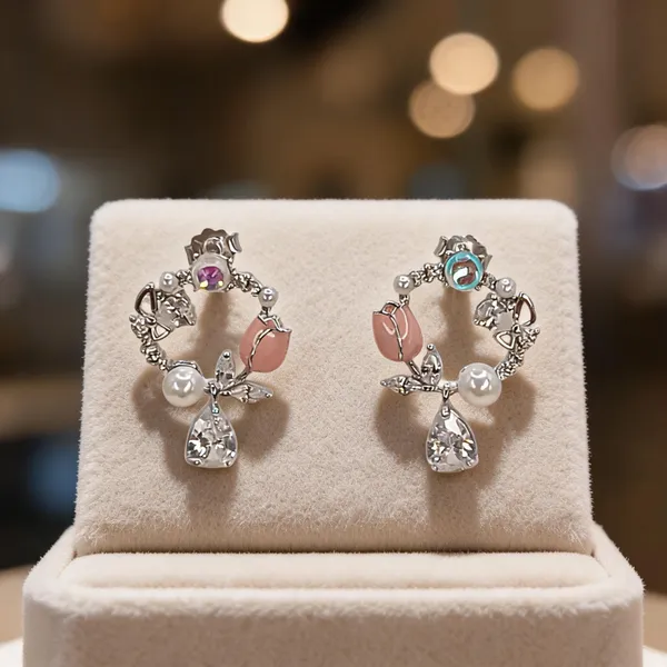 Asymmetrical_Tulip_Wreath_Earrings