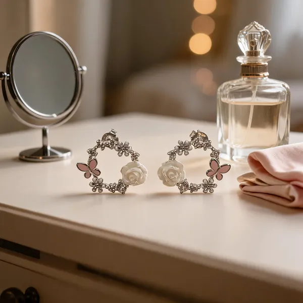 Blushing_Rose_Butterfly_Wreath_Earrings