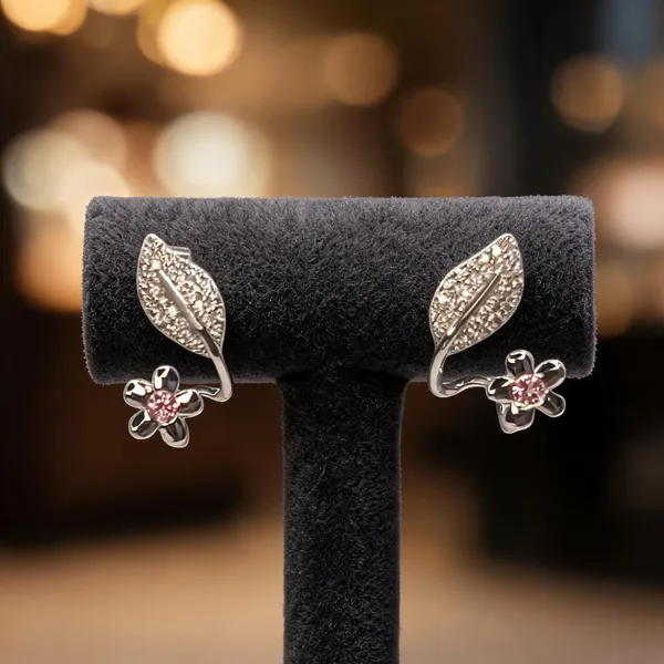 Pav_Leaf_Pink_Bloom_Earrings