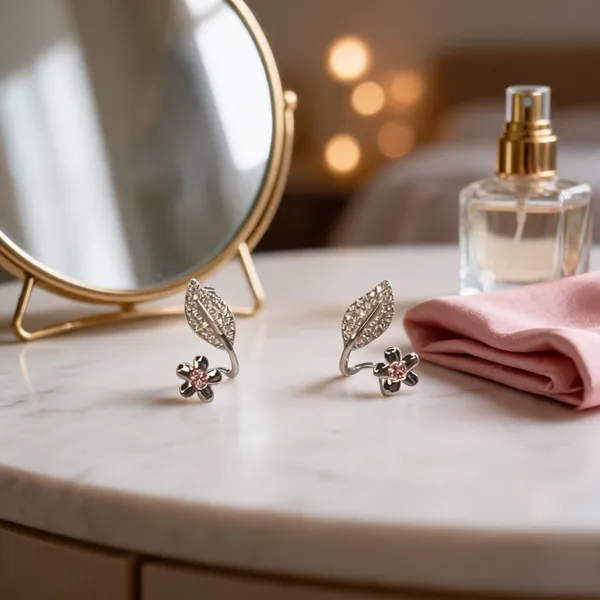 Pav_Leaf_Pink_Bloom_Earrings