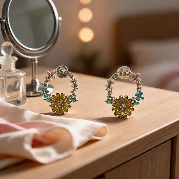 Enamel_Daisy_Wreath_Earrings