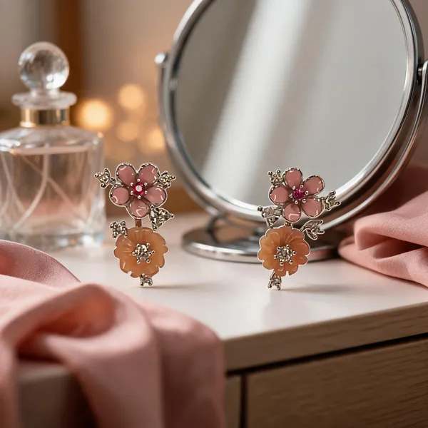 Carved_Bicolor_Flower_Studs