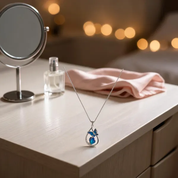 Azure_Butterfly_Heart_Teardrop_Necklace