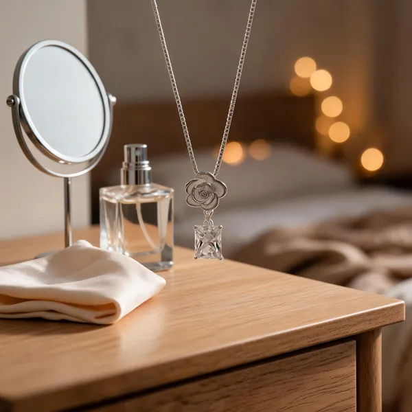 Chic_Camellia_Rose_Cz_Drop_Necklace