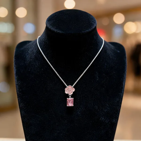 Blossom_Pink_Rose_Crystal_Necklace