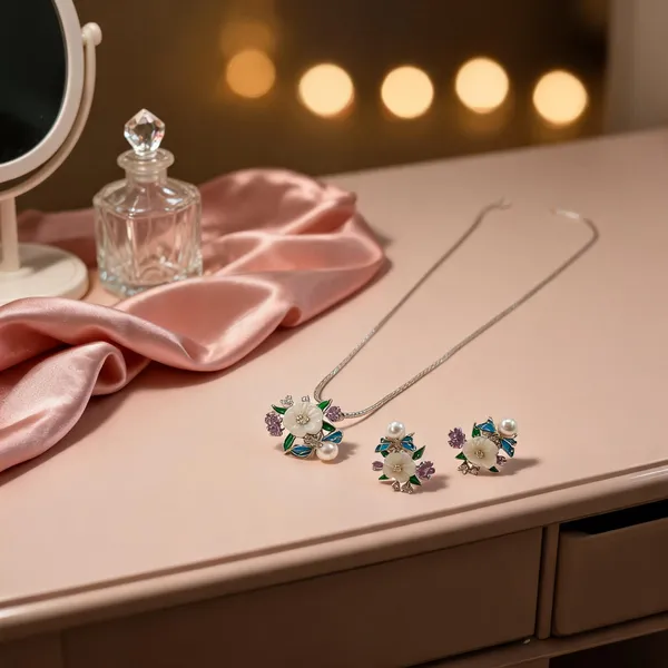 Enamel_Butterflies_Floral_Necklace_Set