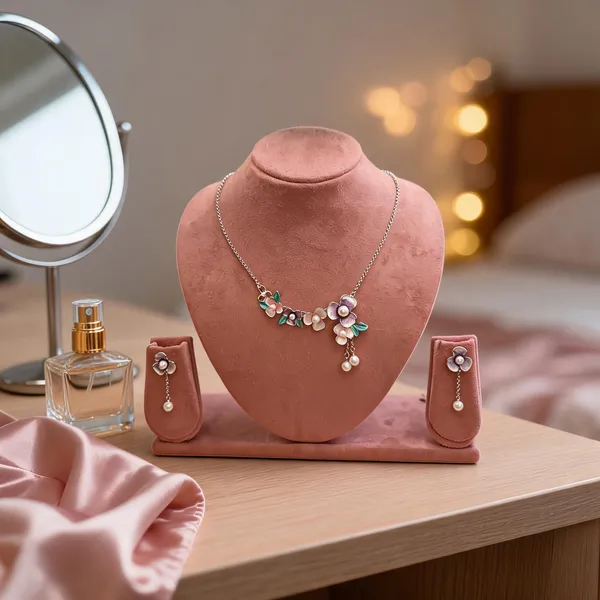 Enamel_Bloom_Floral_Pearl_Necklace_Set