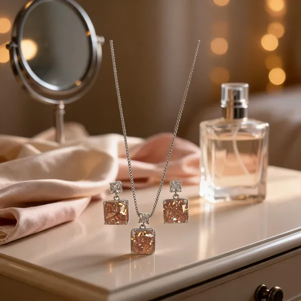 Radiant_Champagne_Cz_Necklace_Set