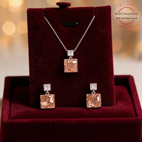 Radiant_Champagne_Cz_Necklace_Set