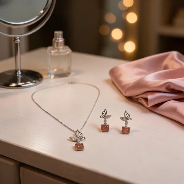 Dainty_Butterfly_Champagne_Gem_Necklace_Set