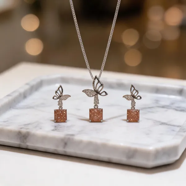 Dainty_Butterfly_Champagne_Gem_Necklace_Set