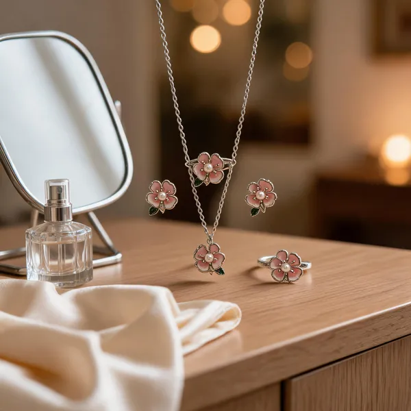 Sakura_Blossom_Pearl_Necklace_Set_With_Ring