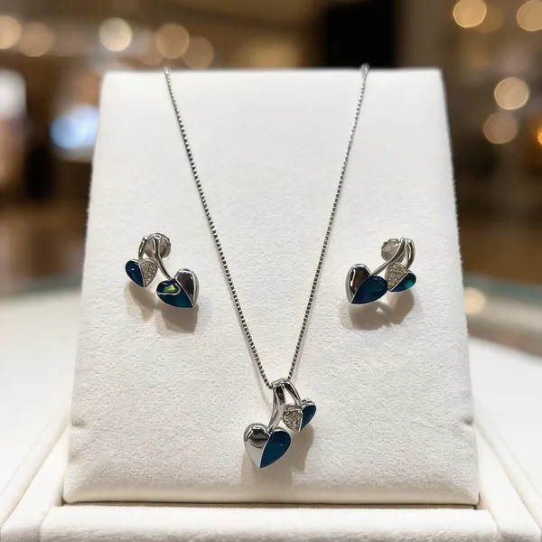 Modern_Twin_Heart_Necklace_Earring_Set
