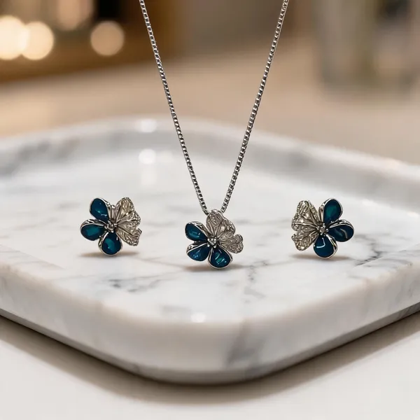 Azure_Bloom_Floral_Necklace_With_Earring_Set