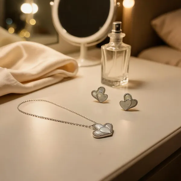 Chic_Double_Heart_Mother_Of_Pearl_Necklace_With_Earrings