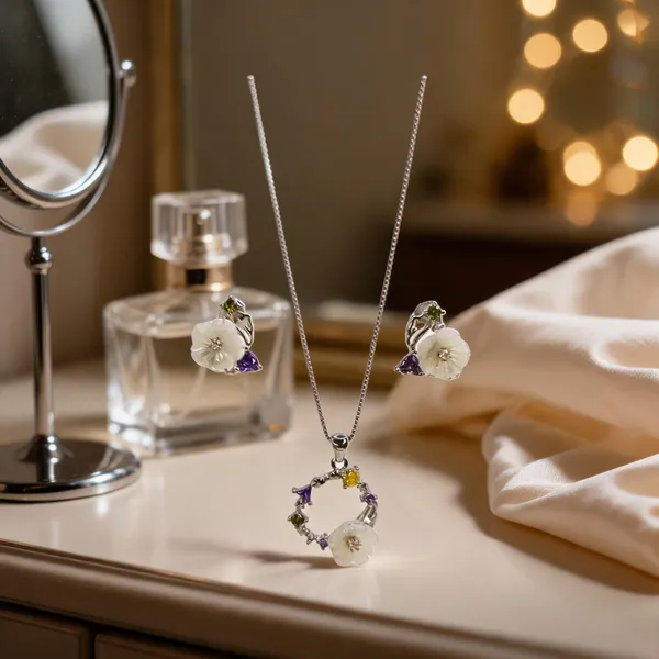 Carved_Mother_Of_Pearl_Floral_Necklace_Set