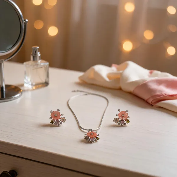 Carved_Blossom_Multi_Stone_Necklace_Set