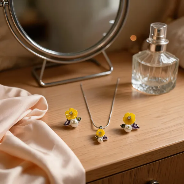 Vibrant_Buttercup_Pearl_Necklace_Set