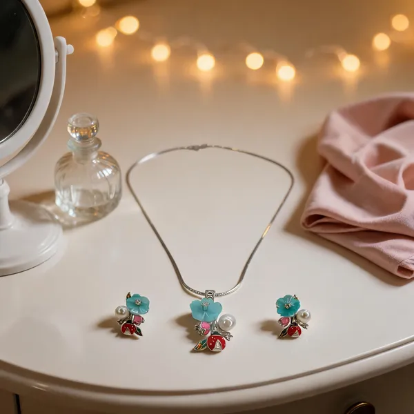 Enamel_Garden_Floral_Necklace_Earring_Set