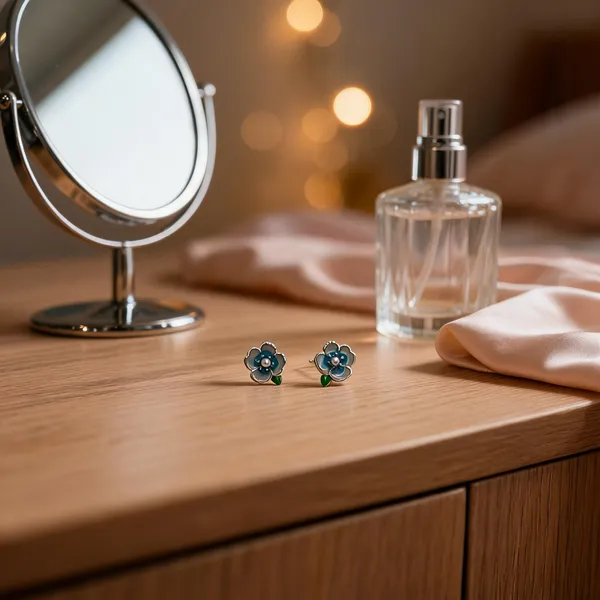 Blossom_Blue_Enamel_Studs