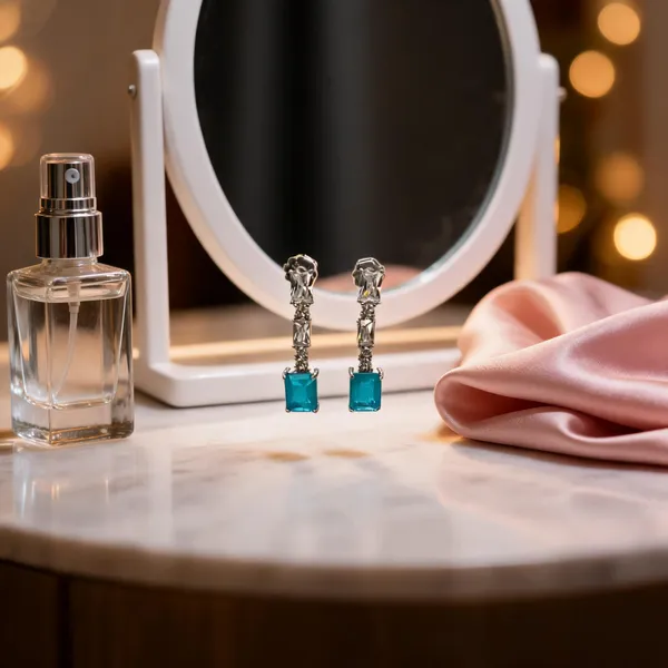Modern_Aqua_Cz_Drop_Earrings