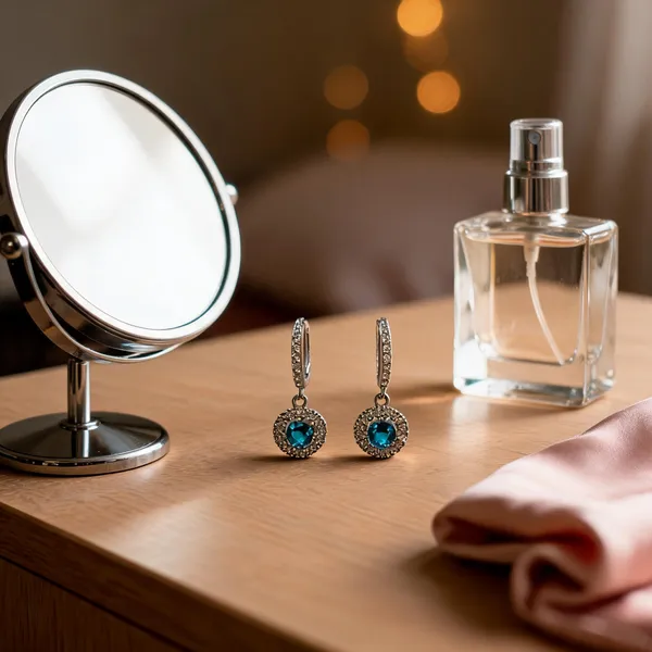 Classic_Halo_Huggie_Earrings_Aqua_Blue