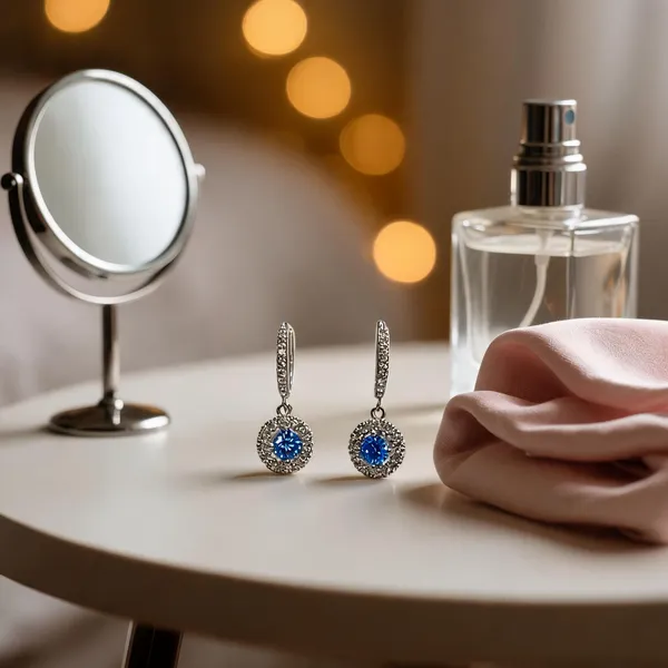 Classic_Halo_Huggie_Earrings_Blue