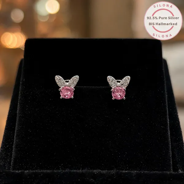 Whimsical_Pink_Butterfly_Studs_Blue