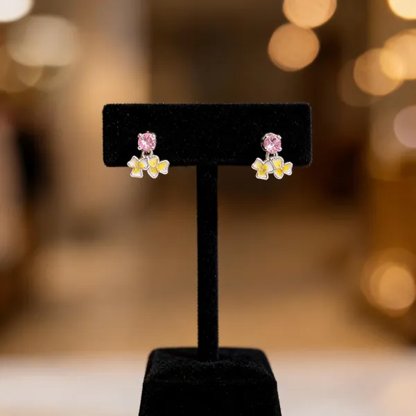 Dainty_Enamel_Frangipani_Stud_Earrings_Pink