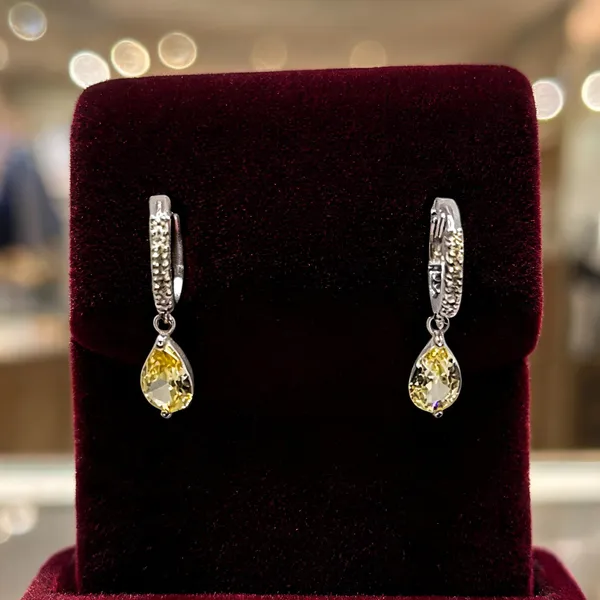 Pear_Drop_Huggie_Earrings_Yellow
