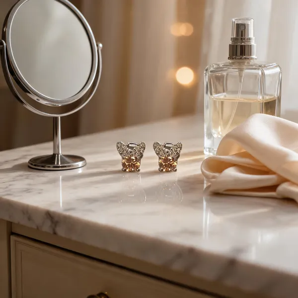 Bunny_Diamond_Look_Stud_Earrings_Beige