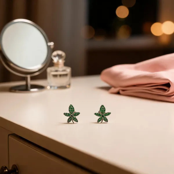 Pave_Leaf_Stud_Earrings_Green