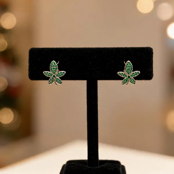 Pave_Leaf_Stud_Earrings_Green