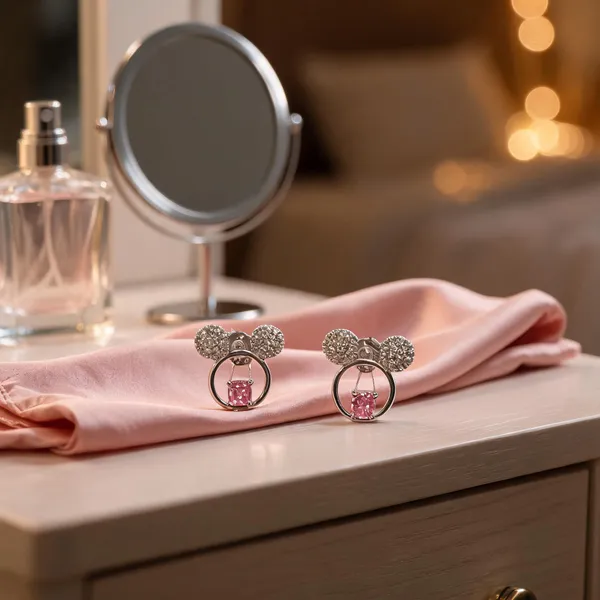 Mickey_Mouse_Motif_Solitaire_Earrings_Pink