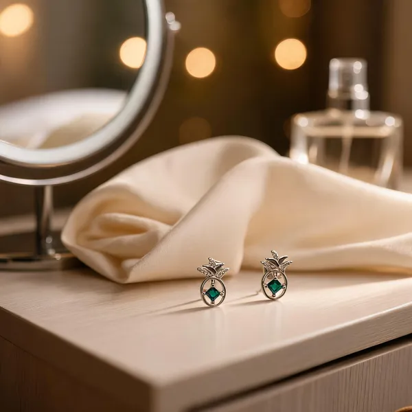 Pineapple_Stud_Earrings_Green