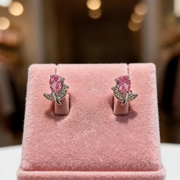 Delicate_Pink_Tulip_Stud_Earrings_Pink