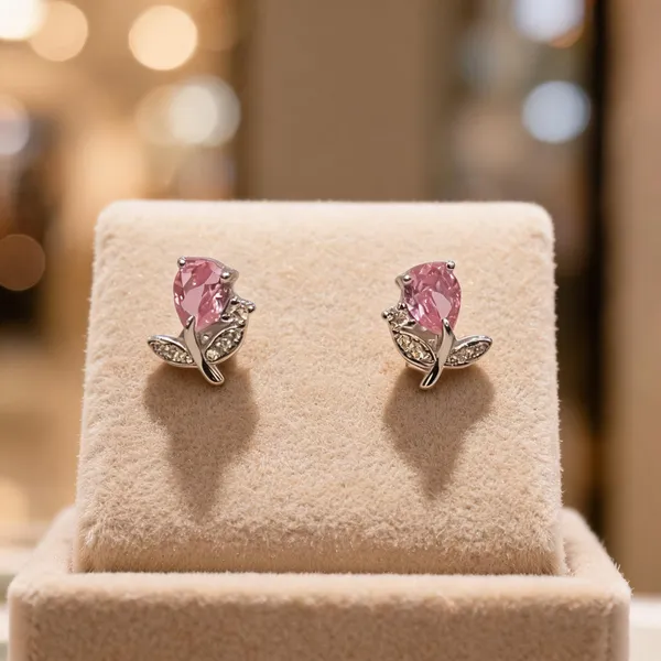 Delicate_Pink_Tulip_Stud_Earrings_Beige