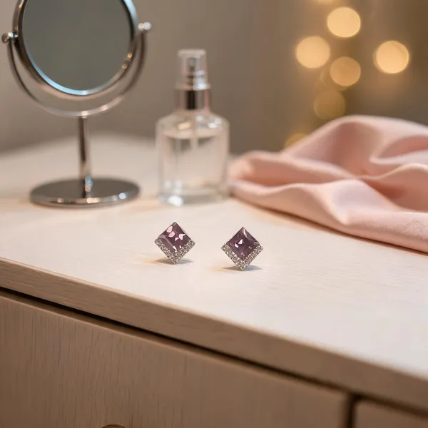 Aura_Princess_Cut_Geometric_Studs_Purple