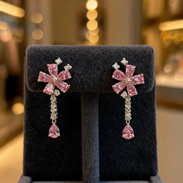Floral_Cascade_Dangler_Earrings_Pink
